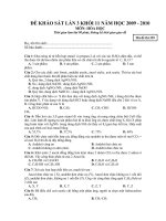 de thi khao sat lan 3 lop 11 mon hoa  _yenlac