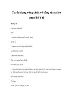 Tuyển dụng công chức về công tác tại cơ quan Bộ Y tế pps