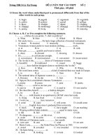 Đề thi vào THPT môn Anh văn