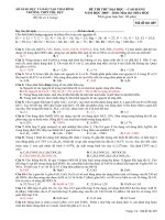 Thi thu DH THPT Phụ Dực - Thái Bình Lần 1(có đáp án)