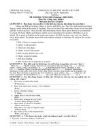 ĐỀ THI HỌC SINH GIỎI  TIIẾNG ANH 6