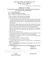 Báo cáo cá nhân việc thực hiện 