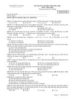 Đề thi thử TNTHPT  trường Chi Lăng Lâm Đồng