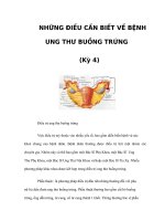 NHỮNG ĐIỀU CẦN BIẾT VỀ BỆNH UNG THƯ BUỒNG TRỨNG (Kỳ 4) pptx