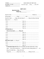 BIÊN BẢN ĐẠI HỘI CHI BỘ