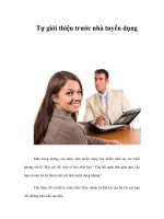 Tự giới thiệu trước nhà tuyển dụng doc