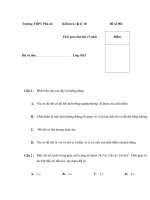 Đề kiểm vật lý lớp 10 thời gian 15 phút - Đề số 002 potx