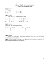 Đề thi và đáp án HSG toán lớp 1