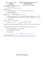 Đề thi khối + ĐA Toán 11 (lần 2)