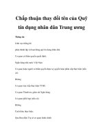 Chấp thuận thay đổi tên của Quỹ tín dụng nhân dân Trung ương doc