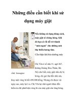 Những điều cần biết khi sử dụng máy giặt doc
