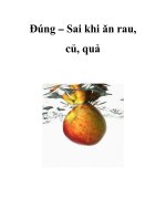 Đúng – Sai khi ăn rau, củ, quả pot