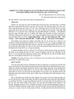NGHIÊN cứu CÔNG NGHỆ sản XUẤT CHẾ PHẨM nấm NOMURAEA RILEYI để ỨNG DỤNG PHÒNG TRỪ sâu hại RAU, đậu VÙNG hà nội
