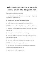 TRẮC NGHIỆM HIỆN TƯỢNG QUANG ĐIỆN TRONG - QUANG TRỞ - PIN QUANG DIỆN pdf