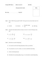 Đề kiểm vật lý lớp 10 thời gian 15 phút - Đề số 001 potx