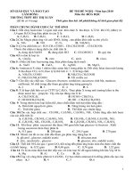đề thi thử TNTHPT  trường Bùi Thị Xuân Đà Lạt lâm đồng