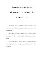 VỀ NHỮNG CON ĐƯỜNG CỦA KẺ SÁNG TẠO - Zarathustra đã nói như thế potx