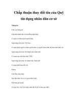 Chấp thuận thay đổi tên của Quỹ tín dụng nhân dân cơ sở pot