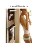 10 mẹo để không tăng cân pptx