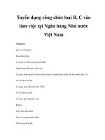 Tuyển dụng công chức loại B, C vào làm việc tại Ngân hàng Nhà nước Việt Nam docx