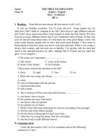 Đề A kiểm tra 45'''' lớp 8