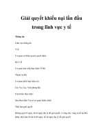 Giải quyết khiếu nại lần đầu trong lĩnh vực y tế ppt