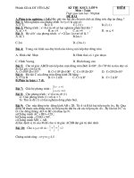 Đề thi thử vào 10 yên lạc