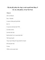 Cấp lại giấy phép cho công ty nước ngoài hoạt động về vắc xin, sinh phẩm y tế tại Việt Nam pptx