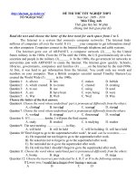 Đề&HD Anh TN Trường Nguyễn Huệ