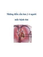 Những điều cần lưu ý ở người mắc bệnh tim pot