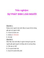 Trắc nghiệm: SỰ PHÁT SINH LOÀI NGƯỜI potx