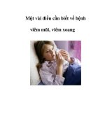 Một vài điều cần biết về bệnh viêm mũi, viêm xoang docx