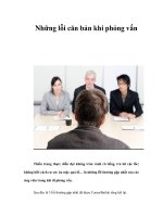 Những lỗi căn bản khi phỏng vấn ppsx