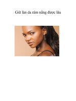 Giữ làn da rám nắng được lâu docx