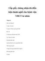Cấp giấy chứng nhận đủ điều kiện hành nghề cho bệnh viện YHCT tư nhân pps