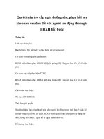 Quyết toán trợ cấp nghỉ dưỡng sức, phục hồi sức khỏe sau ốm đau đối với người lao động tham gia BHXH bắt buộc doc