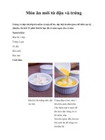 Món ăn mới từ đậu và trứng doc