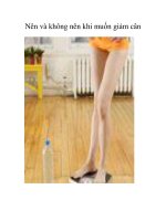 Nên và không nên khi muốn giảm cân ppsx