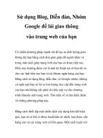Sử dụng Blog, Diễn đàn, Nhóm Google để lái giao thông vào trang web của bạn pot