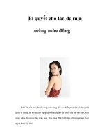 Bí quyết cho làn da mịn màng mùa đông ppt