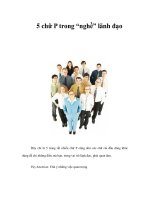 5 chữ P trong “nghề” lãnh đạo pot