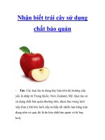 Nhận biết trái cây sử dụng chất bảo quản pps