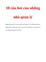 10 câu hỏi của những nhà quản lý pps