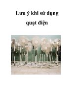 Lưu ý khi sử dụng quạt điện ppt