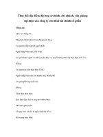 Thay đổi địa điểm đặt trụ sở chính, chi nhánh, văn phòng đại diện của công ty cho thuê tài chính cổ phần ppt