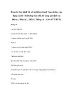 Đăng ký lưu hành bộ xét nghiệm nhanh thực phẩm. (Áp dụng cả đối với những thay đổi, bổ sung qui định tại Điểm c, Khoản 2, Điều 9, Thông tư 13/2010/TT-BYT) ppsx