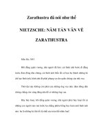 NIETZSCHE: NĂM TẢN VĂN VỀ ZARATHUSTRA - Zarathustra đã nói như thế ppt