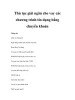 Thủ tục giải ngân cho vay các chương trình tín dụng bằng chuyển khoản potx