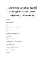 Tặng thưởng Danh hiệu Tập thể lao động suất sắc cho tập thể thuộc đơn vị trực thuộc Bộ ppt