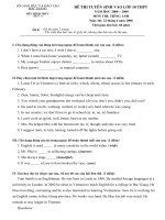 Đề thi mẫu vào 10 chuẩn